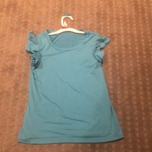 Blue ruffle top